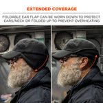 Load image into Gallery viewer, N-ferno 6807 Winter Baseball Cap With Ear Flaps, One Size Fits Most, Black, Ships In 1-3 Business Days