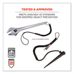 Load image into Gallery viewer, Squids 3105 Tool Lanyard W/aluminum Carabiner+cinch-loop, 15 Lb Max Work Cap, 32" To 48", Black, Ships In 1-3 Business Days