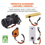 Load image into Gallery viewer, Squids 3151 Coil Lanyard Swivel Hook/detachable Loop, Mini Adhesive Mount, 2 Lb Max, 12", Black/orange, Ships In 1-3 Bus Days