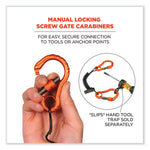 Load image into Gallery viewer, Squids 3166 Coiled Tool Lanyard With Two Carabiners, 2 Lb Max Working Capacity, 12" Long, Black, Ships In 1-3 Business Days