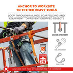 Load image into Gallery viewer, Squids 3177 Anchor Choke Strap For Tool Tethering, 60 Lb Max Safe Working Capacity, 28" Long, Orange, Ships In 1-3 Bus Days