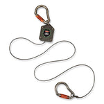 Load image into Gallery viewer, Squids 3003 Retractable Lanyard With Two Carabiners, 2 Lb Max Working Capacity, 8" To 48", Gray, Ships In 1-3 Business Days