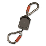 Load image into Gallery viewer, Squids 3003 Retractable Lanyard With Two Carabiners, 2 Lb Max Working Capacity, 8" To 48", Gray, Ships In 1-3 Business Days