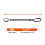 Load image into Gallery viewer, Squids 3104f(x) Tool Lanyard With Carabiner/choke Loop, 10 Lb Max Cap, 38" To 48" Long, Gray/orange, Ships In 1-3 Bus Days