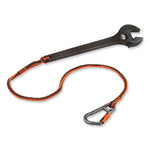 Load image into Gallery viewer, Squids 3108f(x)tool Lanyard W/locking Aluminum Carabiner+loop, 15lb Max Work Cap, 38" To 48",or/gy,ships In 1-3 Business Days