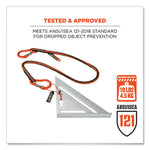 Load image into Gallery viewer, Squids 3110f(x) Tool Lanyard W/aluminum Carabiners, 10lb Max Work Capacity, 38" To 48",orange/gray,ships In 1-3 Business Days