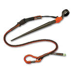 Load image into Gallery viewer, Squids 3102f(x) Tool Lanyard W/aluminum Carabiner+cinch-loop, 5 Lb Max Work Cap, 38" To 48", Or/gy,ships In 1-3 Business Days