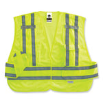 Load image into Gallery viewer, Glowear 8244psv Class 2 Expandable Public Safety Hook And Loop Vest, Polyester, Med/large, Lime, Ships In 1-3 Business Days