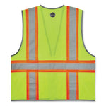 Load image into Gallery viewer, Glowear 8246z Class 2 Two-tone Mesh Reflective Binding Zipper Vest, Polyester, 4x-large/5xl, Lime, Ships In 1-3 Business Days