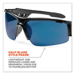 Load image into Gallery viewer, Skullerz Dagr Safety Glasses, Black Nylon Impact Frame, Blue Mirror Polycarbonate Lens, Ships In 1-3 Business Days