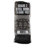 Load image into Gallery viewer, Industrial-quality Steel Wool Hand Pads, #3 Medium, Steel Gray, 16 Pads/sleeve, 12 Sleeves/carton