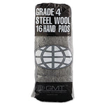 Load image into Gallery viewer, Industrial-quality Steel Wool Hand Pads, #4 Extra Coarse, Steel Gray, 16 Pads/sleeve, 12 Sleeves/carton