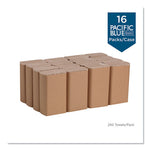 Load image into Gallery viewer, Pacific Blue Basic M-fold Paper Towels, 1-ply, 9.2 X 9.4, Brown, 250/pack, 16 Packs/carton