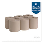 Load image into Gallery viewer, Pacific Blue Basic Nonperforated Paper Towels, 1-ply, 7.78 X 800 Ft, Brown, 6 Rolls/carton