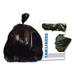 Load image into Gallery viewer, Linear Low-density Can Liners, 65 Gal, 1.5 Mil, 43" X 60", Black, 100/carton