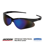 Load image into Gallery viewer, Nemesis Safety Glasses, Black Frame, Blue Mirror Lens