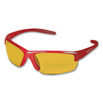 Load image into Gallery viewer, Equalizer Safety Glasses, Red Frames, Amber/yellow Lens, 12/box