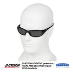 Load image into Gallery viewer, V40 Hellraiser Safety Glasses, Black Frame, Smoke Lens