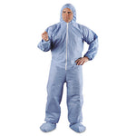 Load image into Gallery viewer, A65 Zipper Front Hood And Boot Flame-resistant Coveralls, Elastic Wrist And Ankles, 3x-large, Blue, 21/carton
