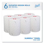 Load image into Gallery viewer, Slimroll Towels, 1-ply, 8" X 580 Ft, White/pink Core, Traditional Business, 6 Rolls/carton