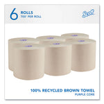 Load image into Gallery viewer, Essential 100% Recycled Fiber Hard Roll Towel, 1-ply, 8" X 700 Ft, 1.75" Core, Brown, 6 Rolls/carton