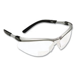 Load image into Gallery viewer, Bx Molded-in Diopter Safety Glasses, 2.0+ Diopter Strength, Silver/black Frame, Clear Lens