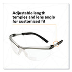 Load image into Gallery viewer, Bx Molded-in Diopter Safety Glasses, 2.5+ Diopter Strength, Silver/black Frame, Clear Lens