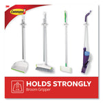 Load image into Gallery viewer, Broom Gripper, 3.12w X 1.85d X 3.34h, White/gray, 2 Grippers/4 Strips