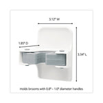 Load image into Gallery viewer, Broom Gripper, 3.12w X 1.85d X 3.34h, White/gray, 6 Grippers/16 Strips/pack