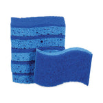 Load image into Gallery viewer, Non-scratch Multi-purpose Scrub Sponge, 4.4 X 2.6, 0.8" Thick, Blue, 6/pack