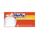 Load image into Gallery viewer, Easy Flaps Trash Bags, 13 Gal, 0.69 Mil, 23.75" X 28", White, 80 Bags/box, 3 Boxes/carton