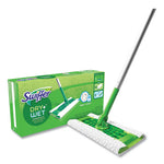 Load image into Gallery viewer, Sweeper Mop, 10 X 4.8 White Cloth Head, 46" Silver/green Aluminum/plastic Handle