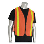 Load image into Gallery viewer, Hook And Loop Safety Vest, One Size Fits Most, Hi-viz Orange With Yellow Prismatic Tape