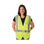 Load image into Gallery viewer, Ansi Class 2 Four Pocket Zipper Safety Vest, Polyester Mesh, 3x-large, Hi-viz Lime Yellow