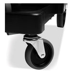 Load image into Gallery viewer, Executive Janitorial Cleaning Cart, Plastic, 4 Shelves, 1 Bin, 12.1" X 22.4" X 23", Black