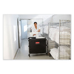 Load image into Gallery viewer, One-compartment Collapsible X-cart, Synthetic Fabric, 9.96 Cu Ft Bin, 24.1" X 35.7" X 34", Black/silver