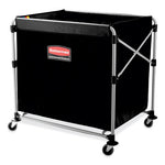 Load image into Gallery viewer, One-compartment Collapsible X-cart, Synthetic Fabric, 9.96 Cu Ft Bin, 24.1" X 35.7" X 34", Black/silver
