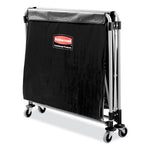 Load image into Gallery viewer, One-compartment Collapsible X-cart, Synthetic Fabric, 9.96 Cu Ft Bin, 24.1" X 35.7" X 34", Black/silver