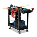 Load image into Gallery viewer, Heavy Duty Adaptable Utility Cart, Plastic, 2 Shelves, 500 Lb Capacity, 17.8" X 46.2" X 36", Black