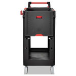 Load image into Gallery viewer, Heavy Duty Adaptable Utility Cart, Plastic, 2 Shelves, 500 Lb Capacity, 17.8" X 46.2" X 36", Black
