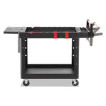 Load image into Gallery viewer, Heavy Duty Adaptable Utility Cart, Plastic, 2 Shelves, 500 Lb Capacity, 25.2" X 51.5" X 36", Black