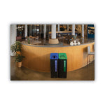 Load image into Gallery viewer, Sustain Decorative Refuse With Recycling Lid, 15 Gal, Metal/plastic, Black/green