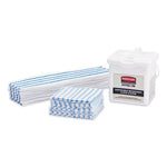 Load image into Gallery viewer, Disposable Microfiber Cleaning Cloths, 12 X 12, Blue/white Stripes, 600/carton