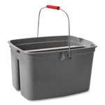 Load image into Gallery viewer, 19 Quart Double Utility Pail, Plastic, Gray, 18 X 14.5 X 10