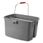 Load image into Gallery viewer, 19 Quart Double Utility Pail, Plastic, Gray, 18 X 14.5 X 10
