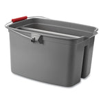 Load image into Gallery viewer, 19 Quart Double Utility Pail, Plastic, Gray, 18 X 14.5 X 10