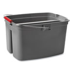Load image into Gallery viewer, 19 Quart Double Utility Pail, Plastic, Gray, 18 X 14.5 X 10