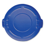 Load image into Gallery viewer, Brute Self-draining Flat Top Lids For 32 Gal Round Brute Containers, 22.25" Diameter, Blue