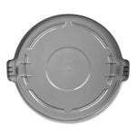 Load image into Gallery viewer, Brute Self-draining Flat Top Lid, For 32 Gal Round Brute Containers, 22.25" Diameter, Gray