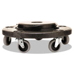 Load image into Gallery viewer, Brute Round Twist On/off Dolly, 250 Lb Capacity, 18" Dia X 6.63"h, Fits 20 To 55 Gallon Brute Containers, Black